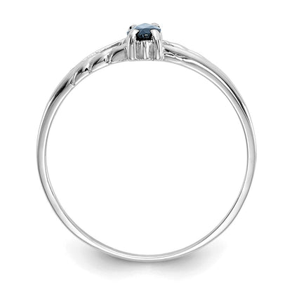 14K Weißgold Ring mit Saphir-Geburtsstein