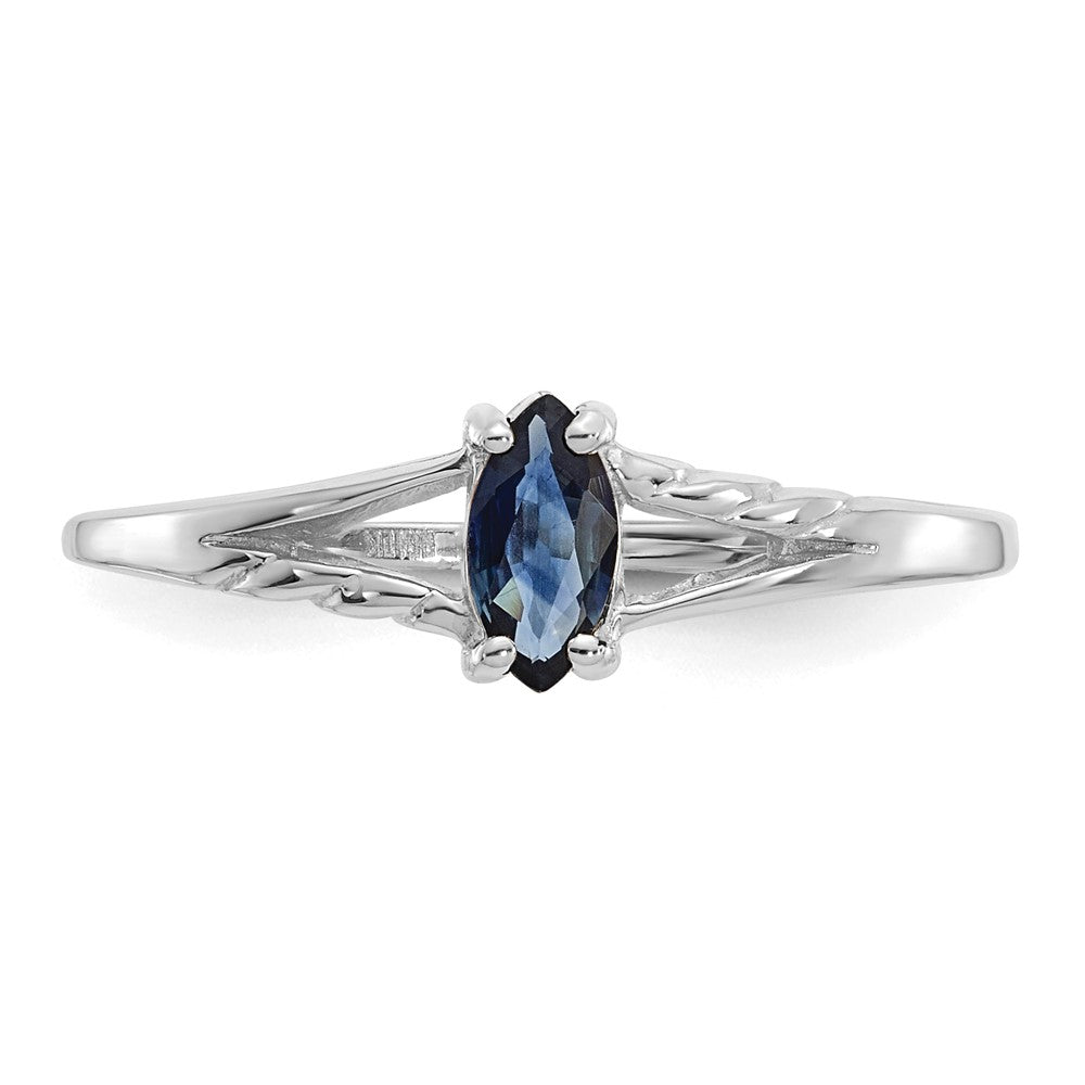 14K Weißgold Ring mit Saphir-Geburtsstein