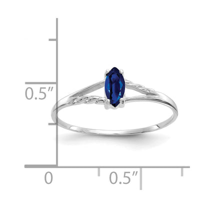 14K Weißgold Ring mit Saphir-Geburtsstein
