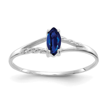 14K Weißgold Ring mit Saphir-Geburtsstein