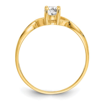 14K Gelbgold Ring mit Weißem Topas-Geburtsstein