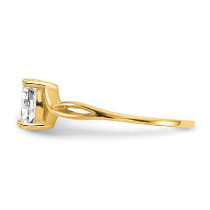 14K Gelbgold Ring mit Weißem Topas-Geburtsstein