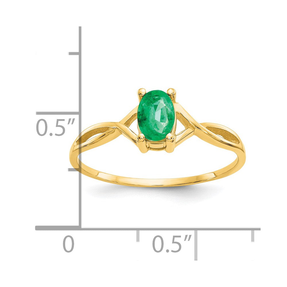 14K Gelbgold Ring mit Smaragd-Geburtsstein