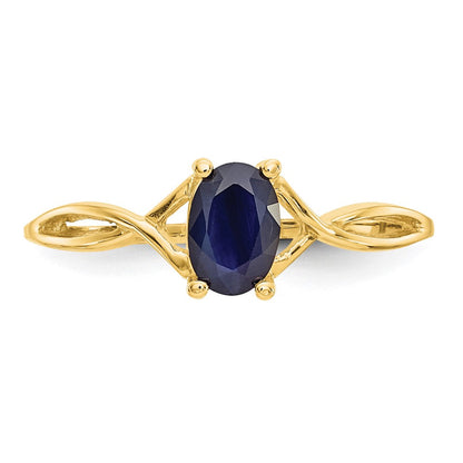 14K Gelbgold Saphir-Geburtsstein-Ring