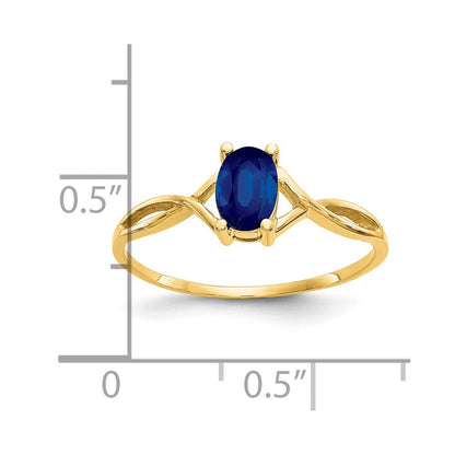 14K Gelbgold Saphir-Geburtsstein-Ring