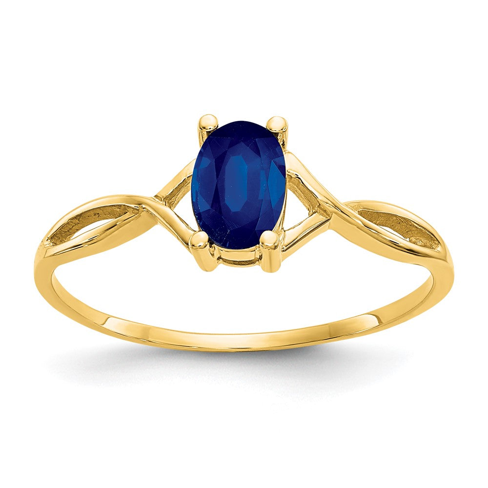 14K Gelbgold Saphir-Geburtsstein-Ring
