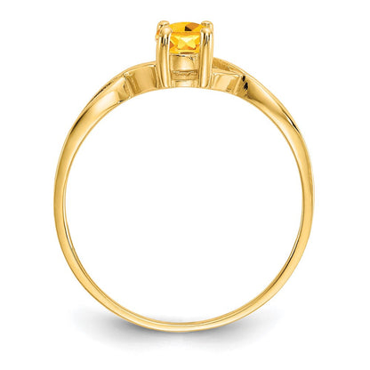 14K Gelbgold Citrin-Geburtsstein-Ring