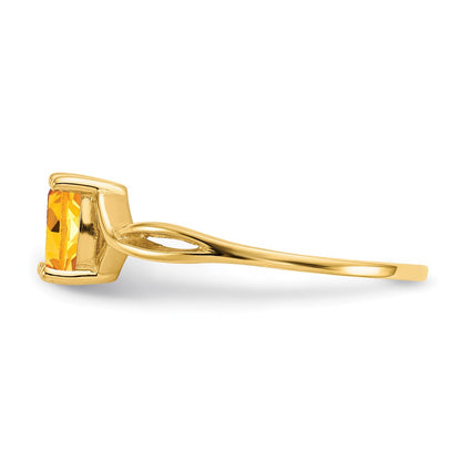 14K Gelbgold Citrin-Geburtsstein-Ring