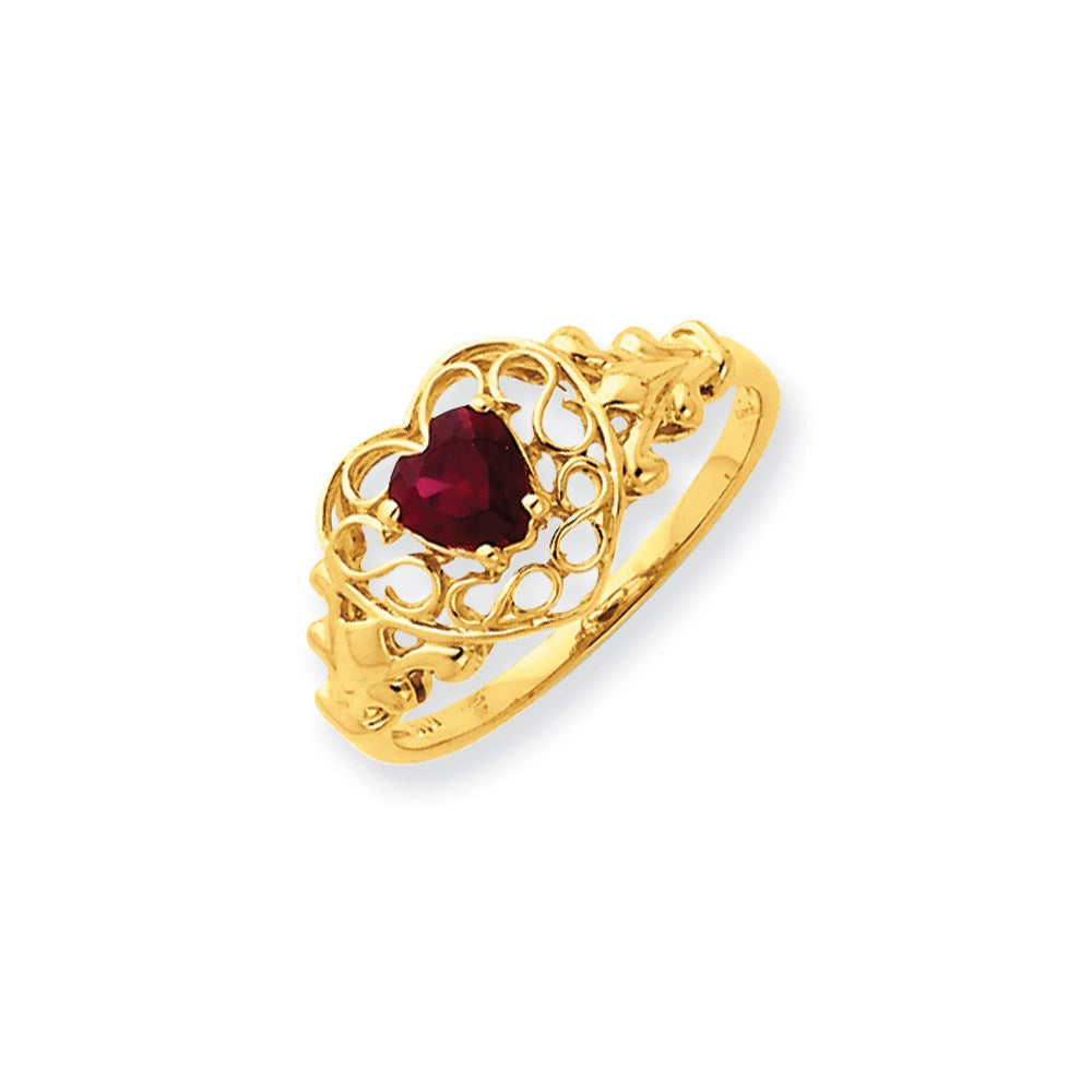 14K Gelbgold Ring mit Granat-Geburtsstein