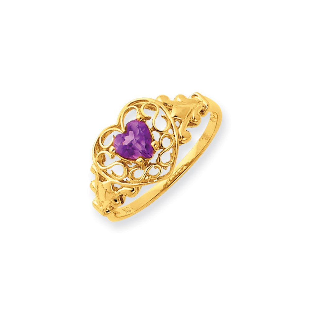 14K Gelbgold Ring mit Rhodolith-Granat-Geburtsstein