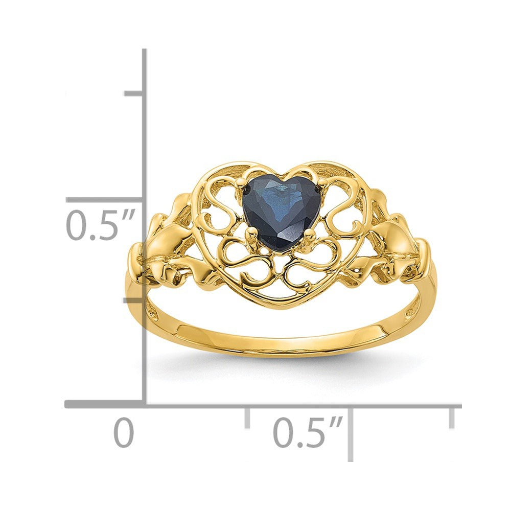 14K Gelbgold Saphir-Geburtsstein-Ring