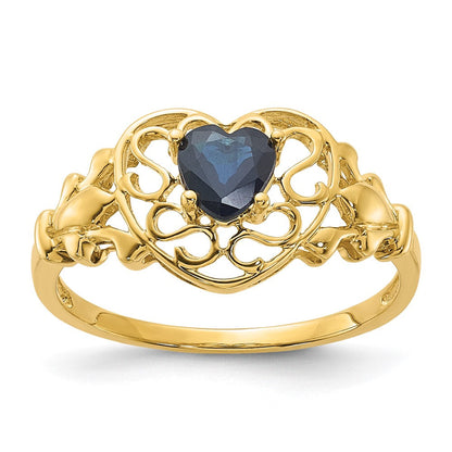 14K Gelbgold Saphir-Geburtsstein-Ring