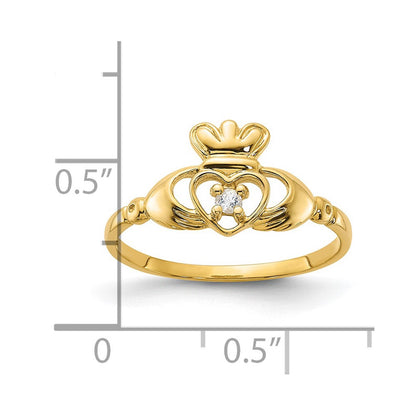 14K Gelbgold Ring mit Weißem Topas-Geburtsstein