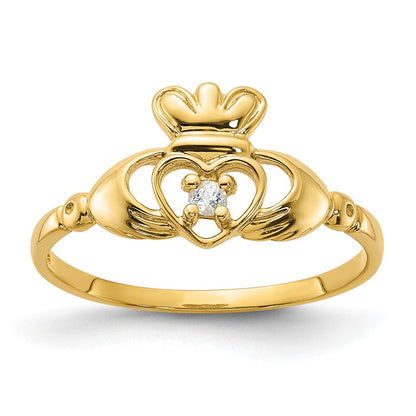 14K Gelbgold Ring mit Weißem Topas-Geburtsstein
