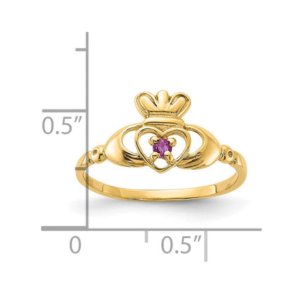 14K Gelbgold Ring mit Rubin-Geburtsstein