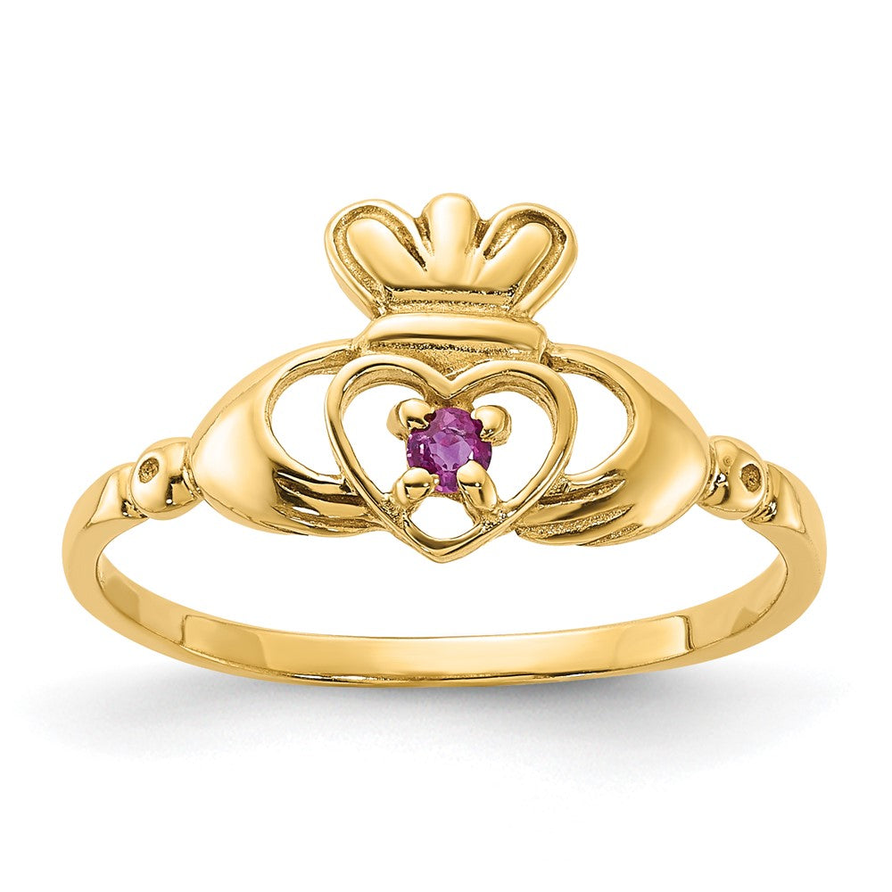 14K Gelbgold Ring mit Rubin-Geburtsstein