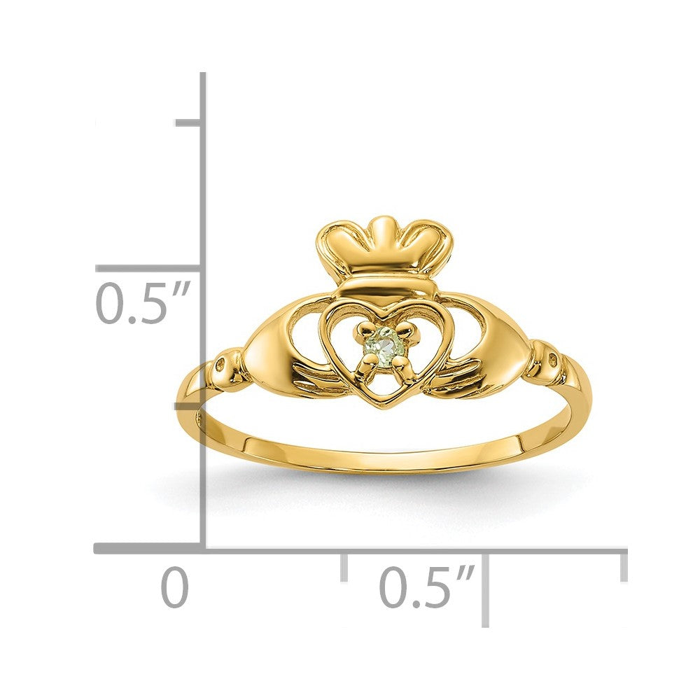 14K Gelbgold Peridot-Geburtsstein-Ring