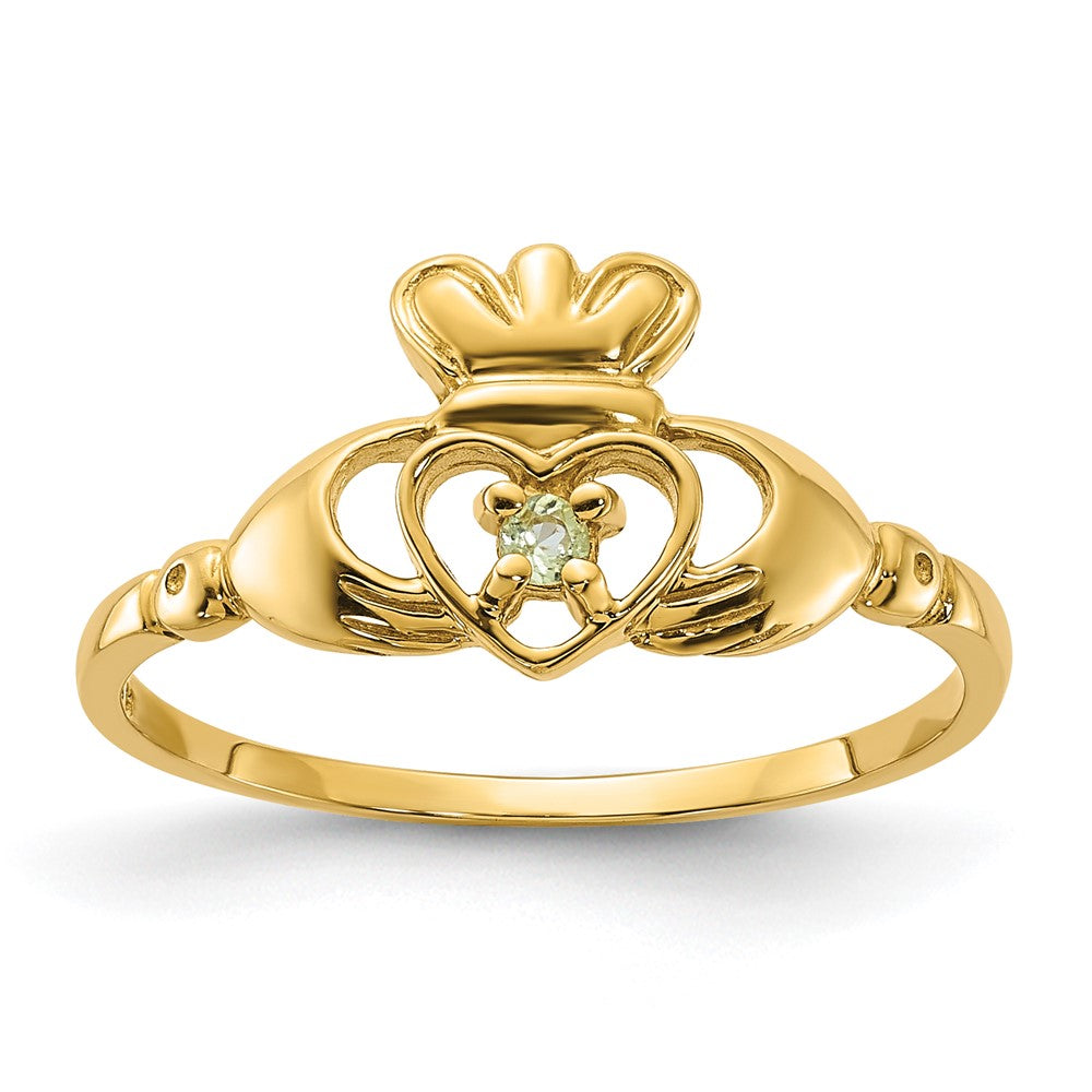 14K Gelbgold Peridot-Geburtsstein-Ring