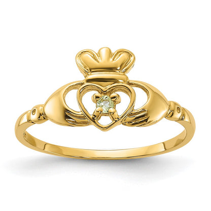 14K Gelbgold Peridot-Geburtsstein-Ring