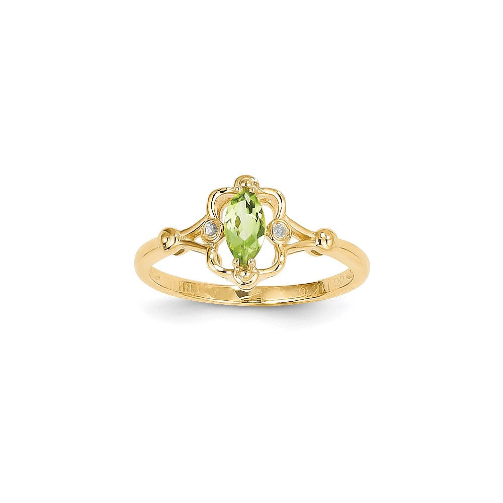 14K Gelbgold Verlobungsring mit Diamanten