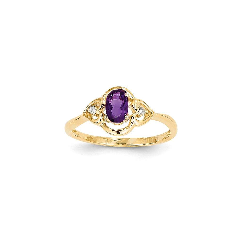 10K-Gelbgold-Amethyst-Diamant-Ring