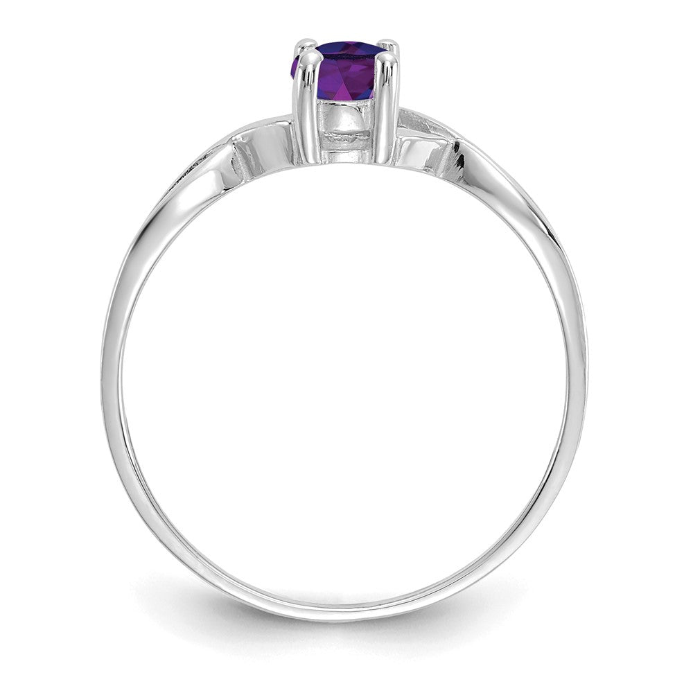 14K Weißgold Ring mit Amethyst-Geburtsstein