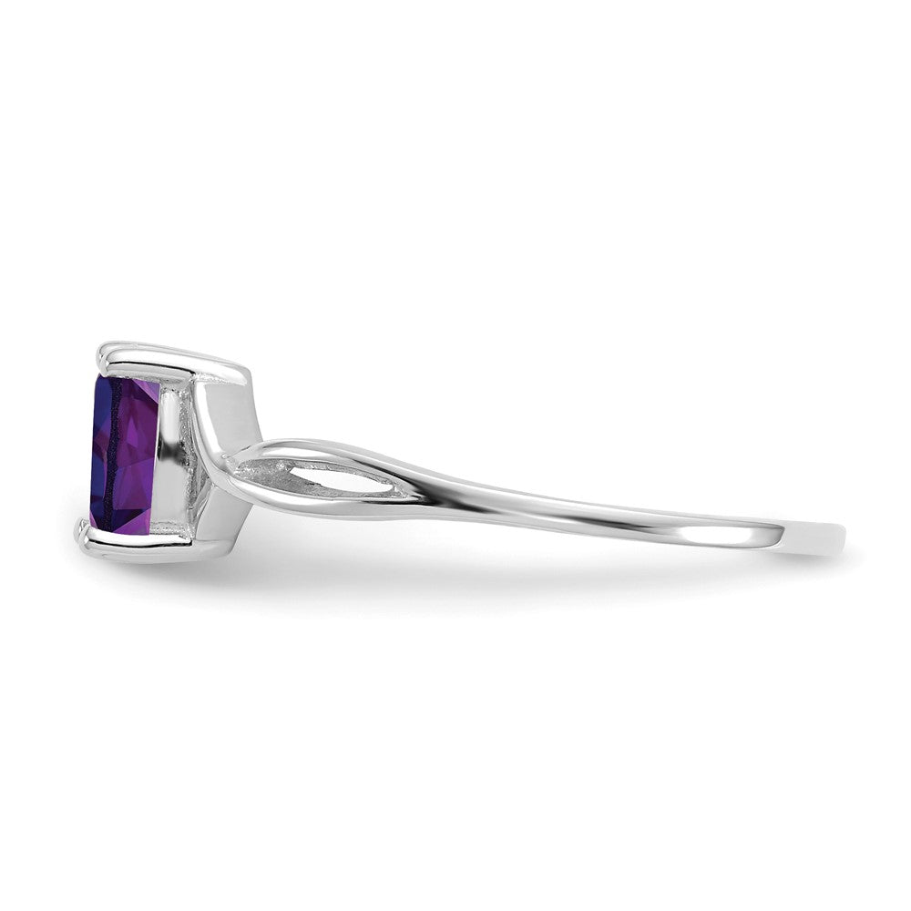 14K Weißgold Ring mit Amethyst-Geburtsstein