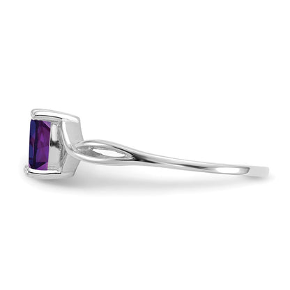 14K Weißgold Ring mit Amethyst-Geburtsstein