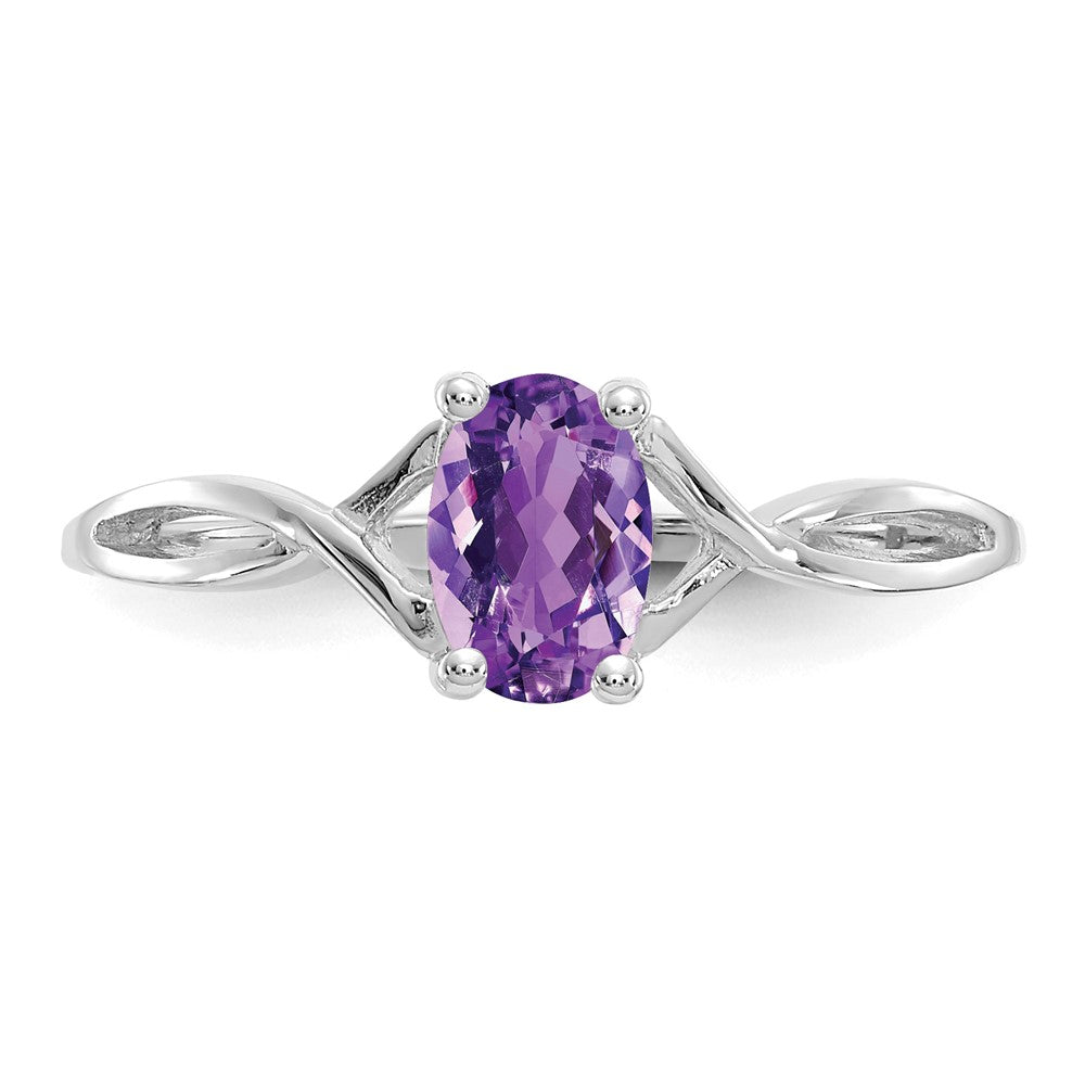 14K Weißgold Ring mit Amethyst-Geburtsstein