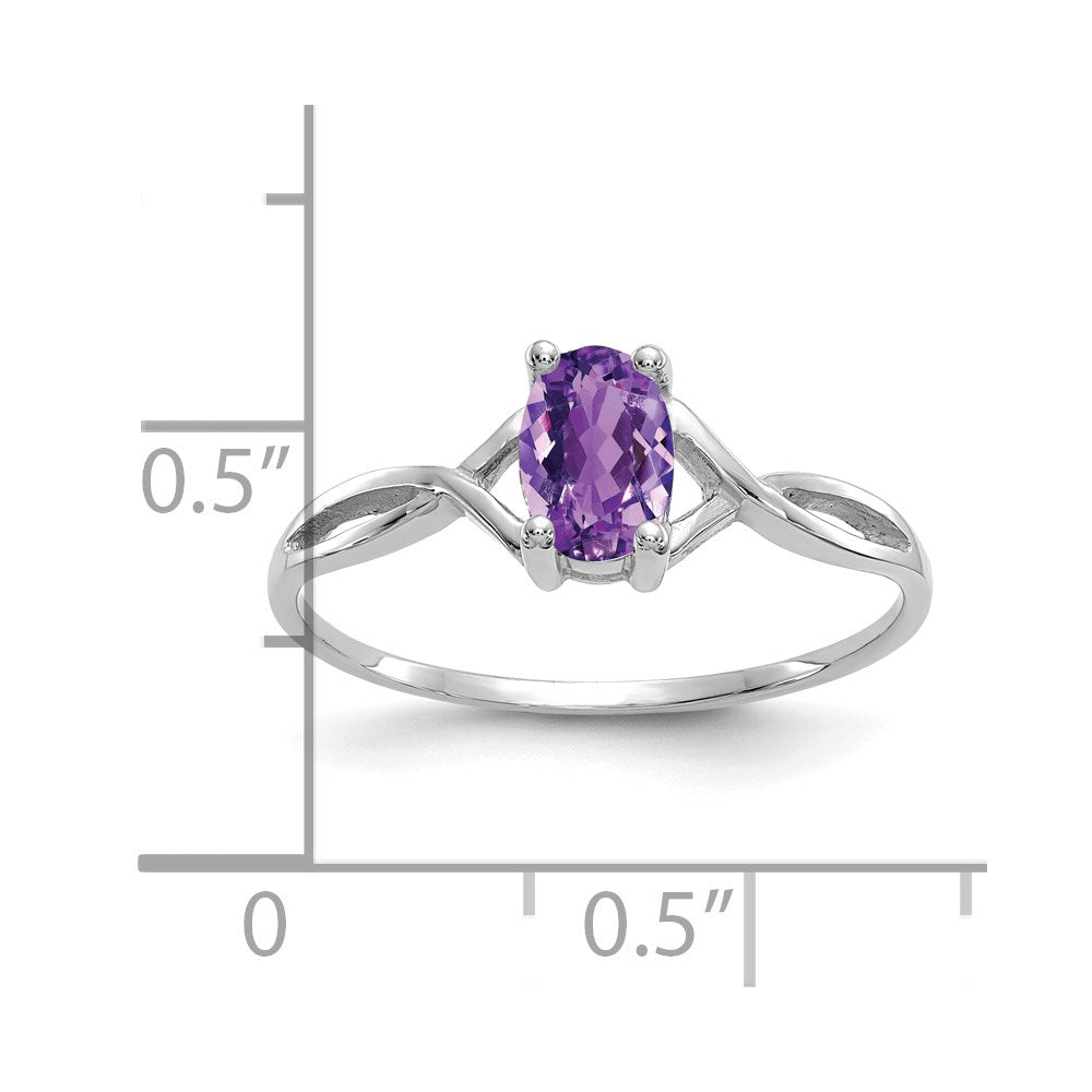 14K Weißgold Ring mit Amethyst-Geburtsstein