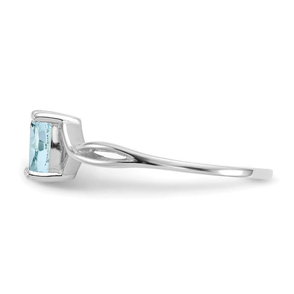 14K Weißgold Ring mit Aquamarin-Geburtsstein