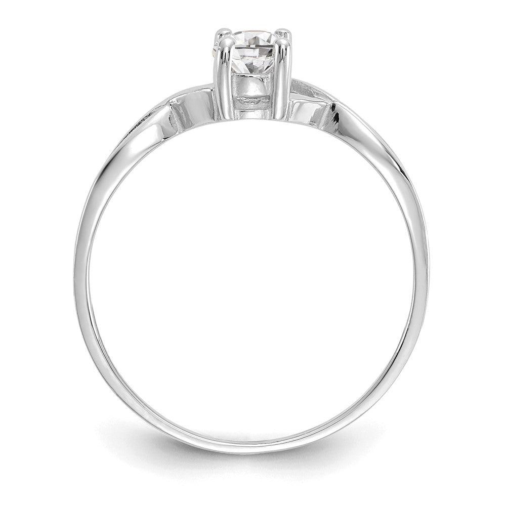 14K Weißgold Ring mit Topas-Geburtsstein