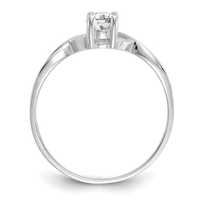 14K Weißgold Ring mit Topas-Geburtsstein