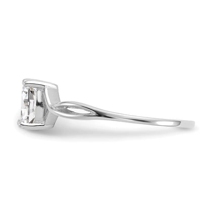 14K Weißgold Ring mit Topas-Geburtsstein