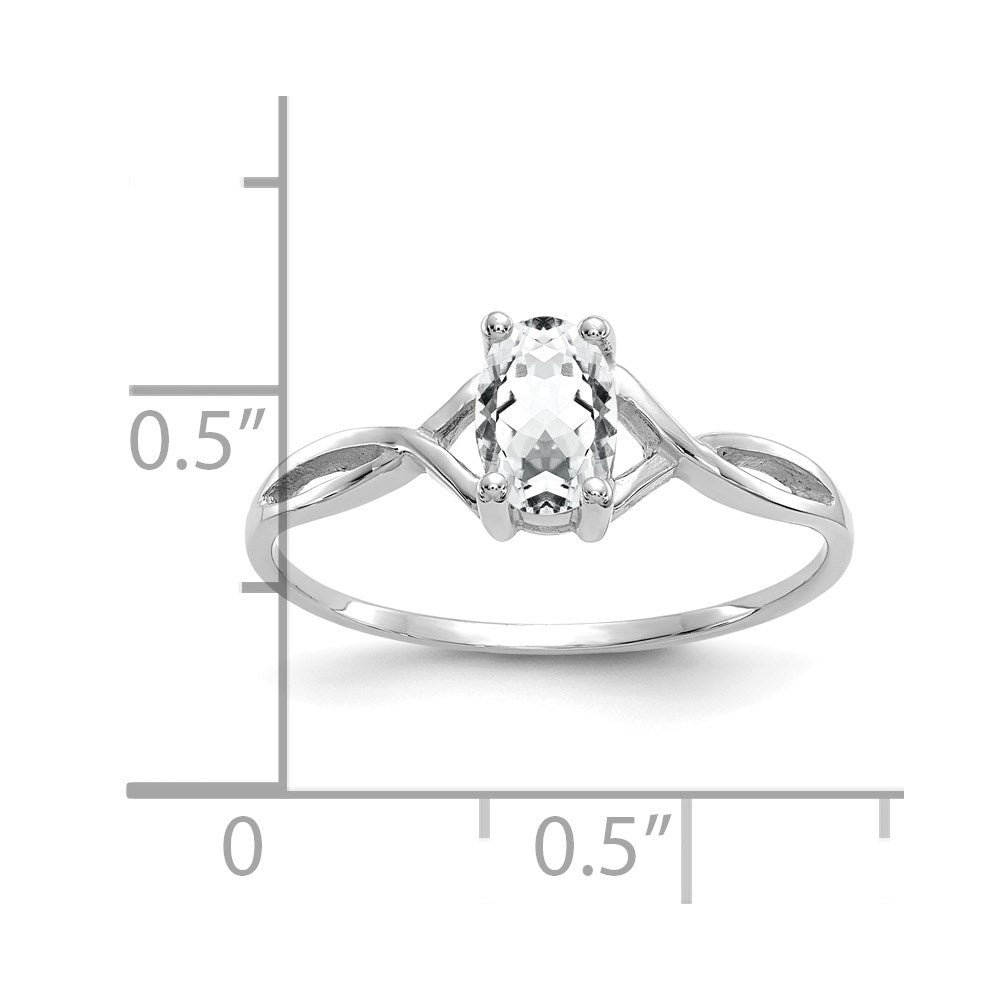 14K Weißgold Ring mit Topas-Geburtsstein