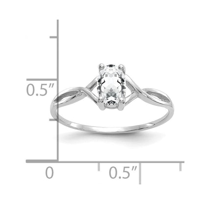 14K Weißgold Ring mit Topas-Geburtsstein