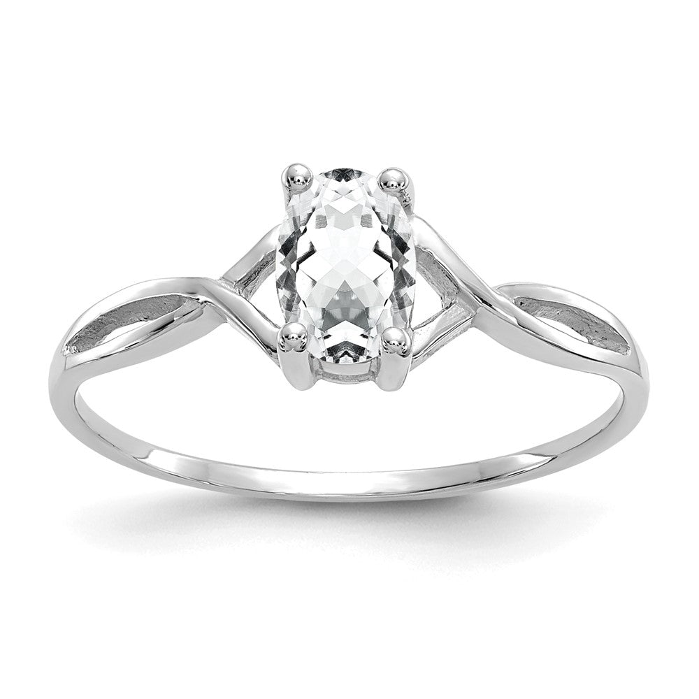 14K Weißgold Ring mit Topas-Geburtsstein