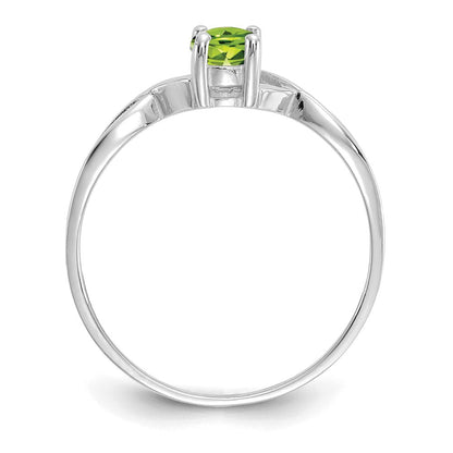 14K Weißgold Ring mit Peridot-Geburtsstein