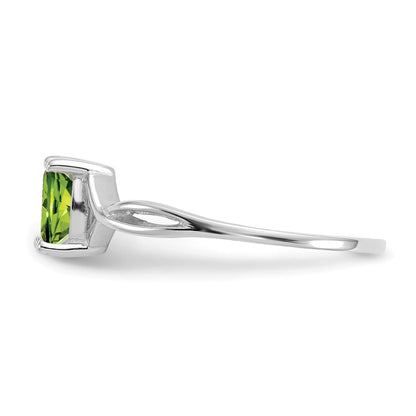 14K Weißgold Ring mit Peridot-Geburtsstein