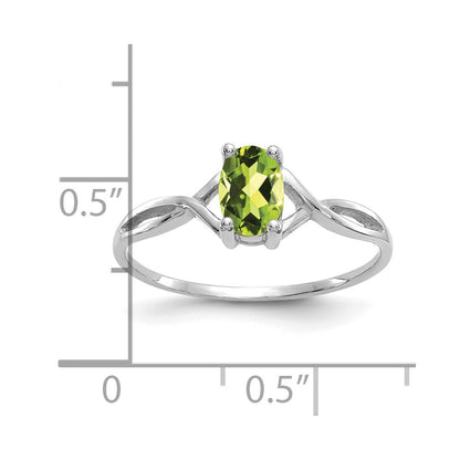 14K Weißgold Ring mit Peridot-Geburtsstein