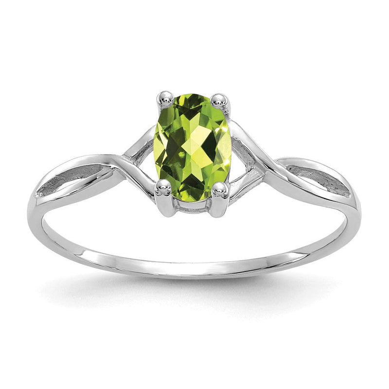 14K Weißgold Ring mit Peridot-Geburtsstein
