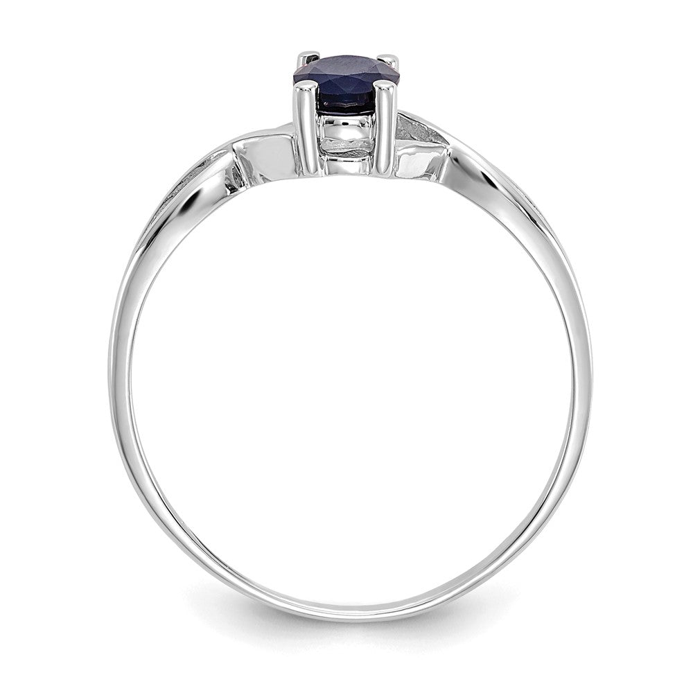 14K Weißgold Ring mit Saphir-Geburtsstein
