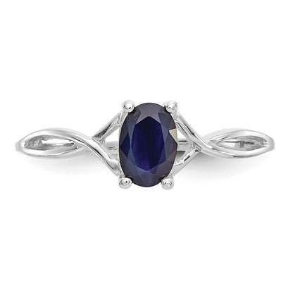 14K Weißgold Ring mit Saphir-Geburtsstein