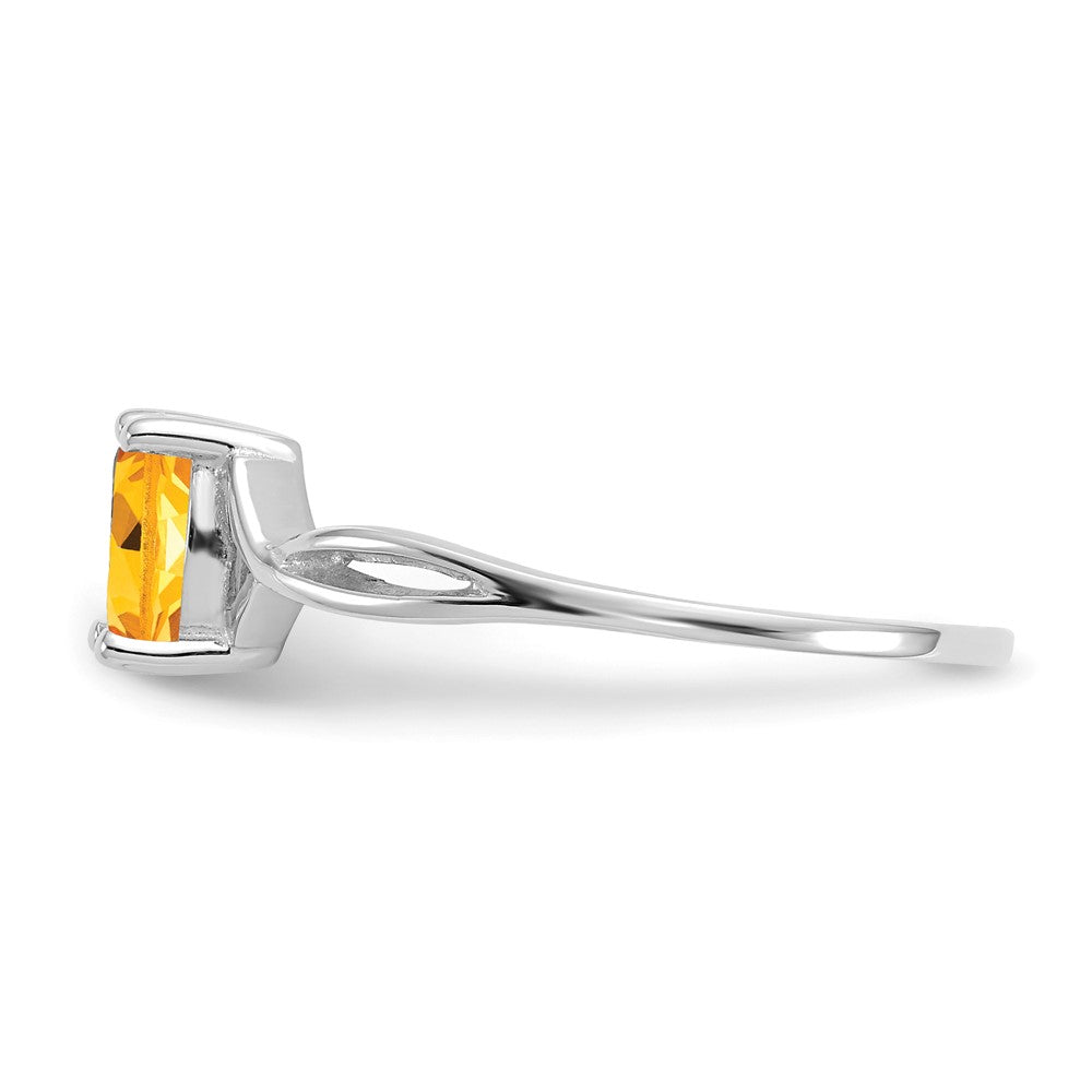 14K Weißgold Ring mit Citrin-Geburtsstein