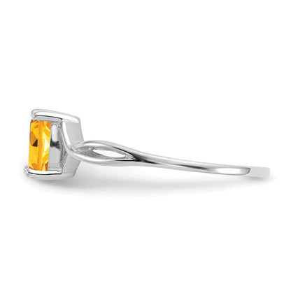 14K Weißgold Ring mit Citrin-Geburtsstein