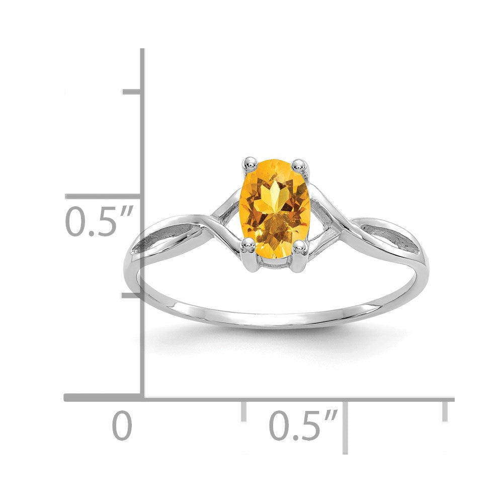 14K Weißgold Ring mit Citrin-Geburtsstein