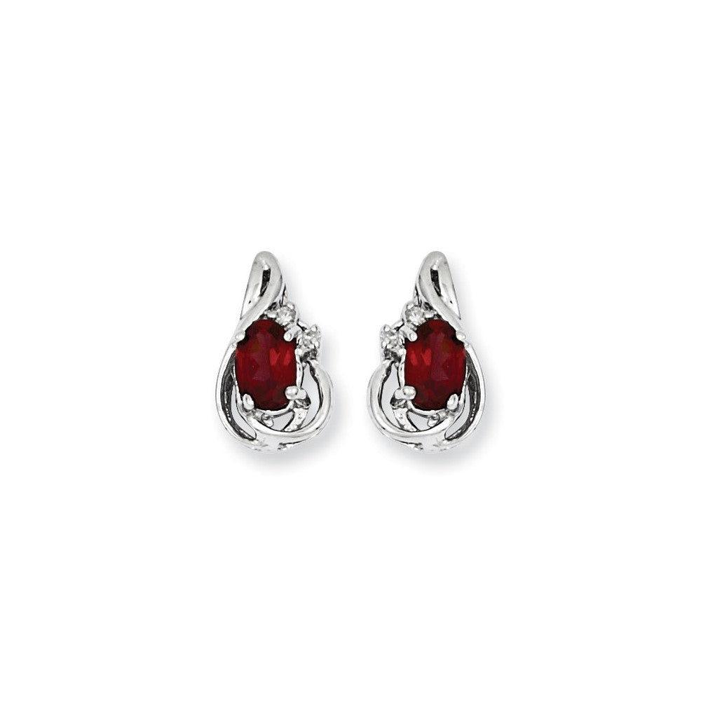 14K Weißgold WG Diamant- und GA-Ohrringe