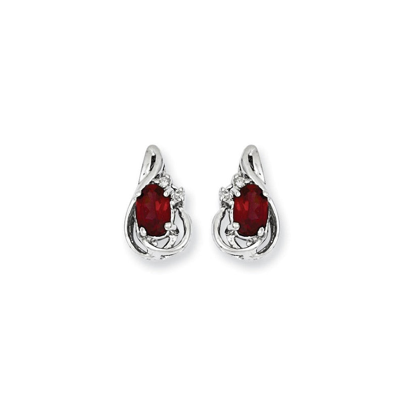 14K Weißgold WG Diamant- und GA-Ohrringe