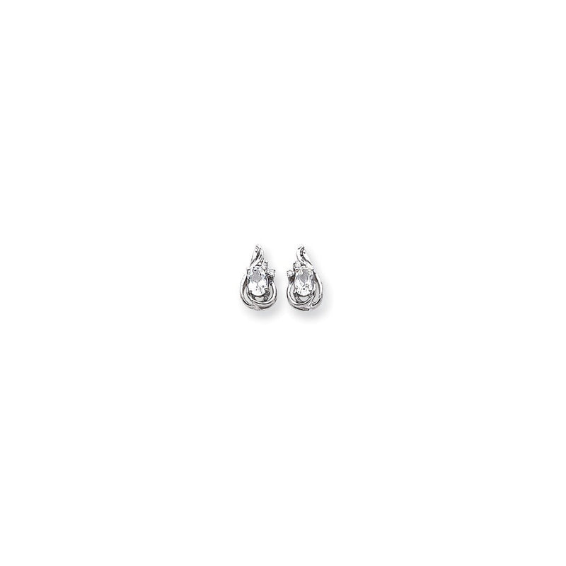 14K Weißgold WG Diamant & WT Ohrringe