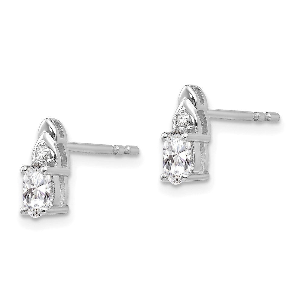 14K Weißgold Ohrringe mit Weißem Topas und Diamant